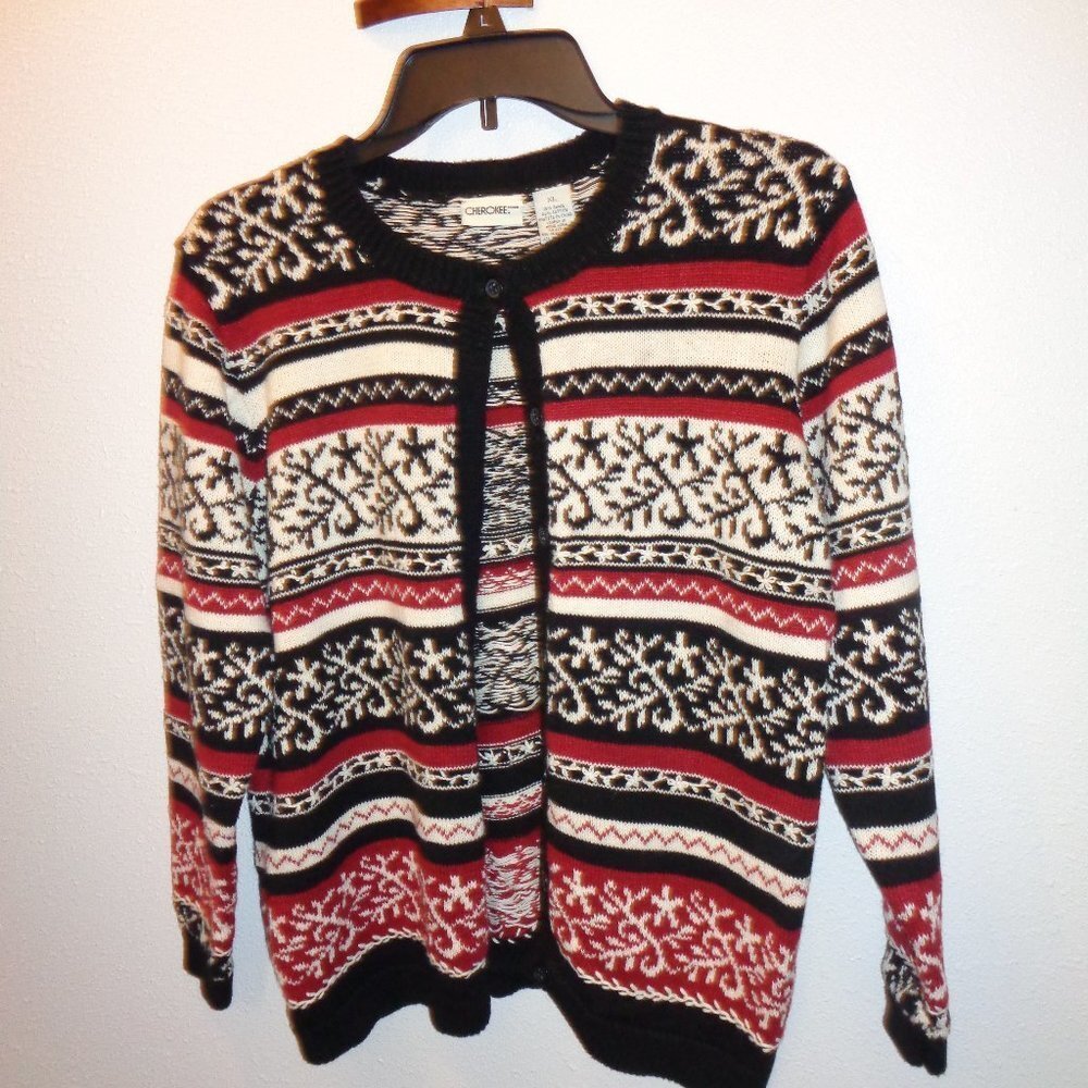 Cherokee Women's Button Up Sweater Size XL